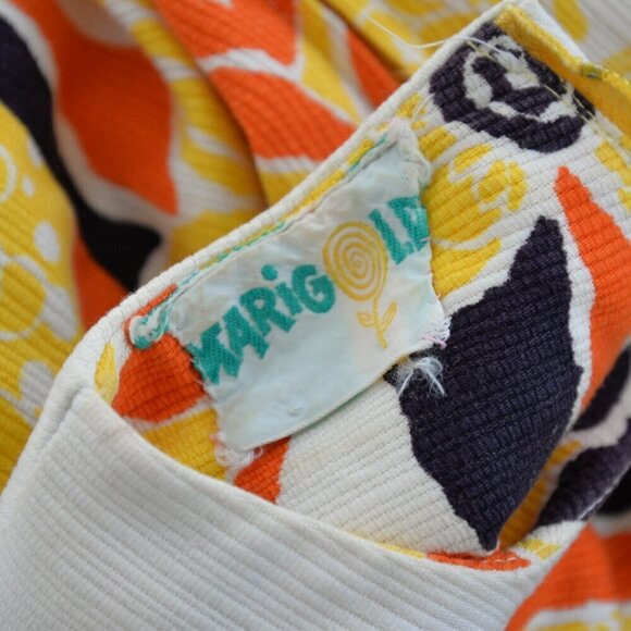 Vintage 1960s Shift Dress Mini Psychedelic Retro Print Sz M - Picture 3 of 4